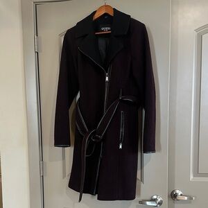 GUESS Women's Dark Purple Trench Coat